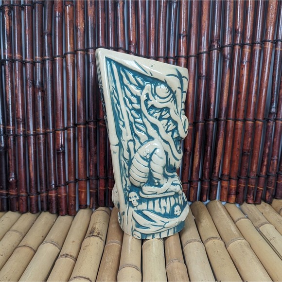 Frankie's Tiki Room Retired Teal Surf Dragon Tiki Mug Swizzles Big Toe Tiki Farm - Picture 9 of 13